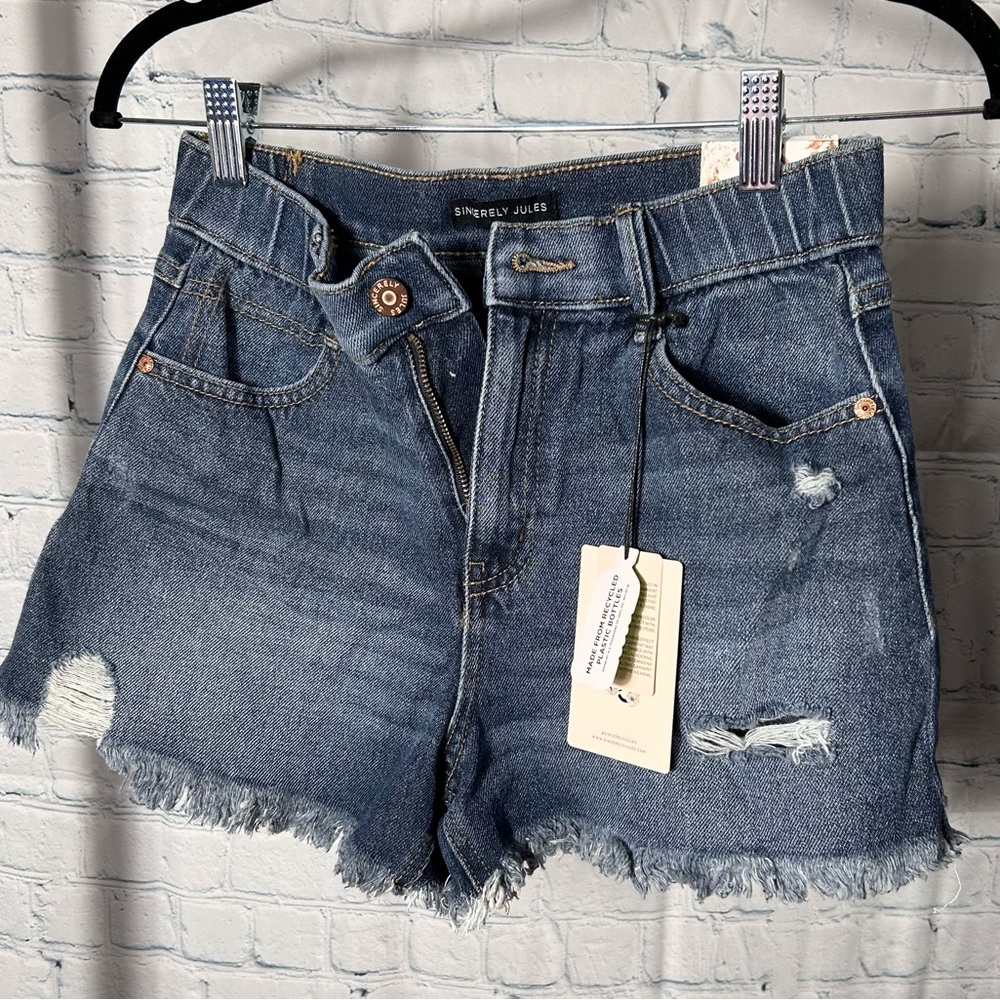 Sincerely Jules Denim Ripped and Frayed Shorts size 3